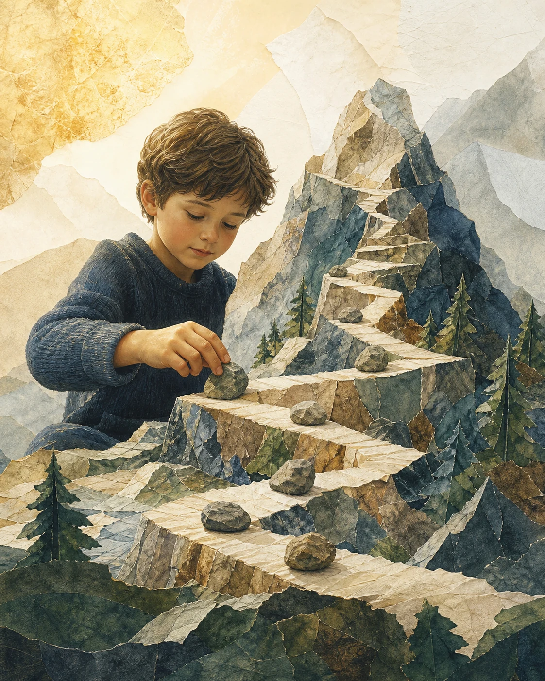 Capricorn child editorial illustration