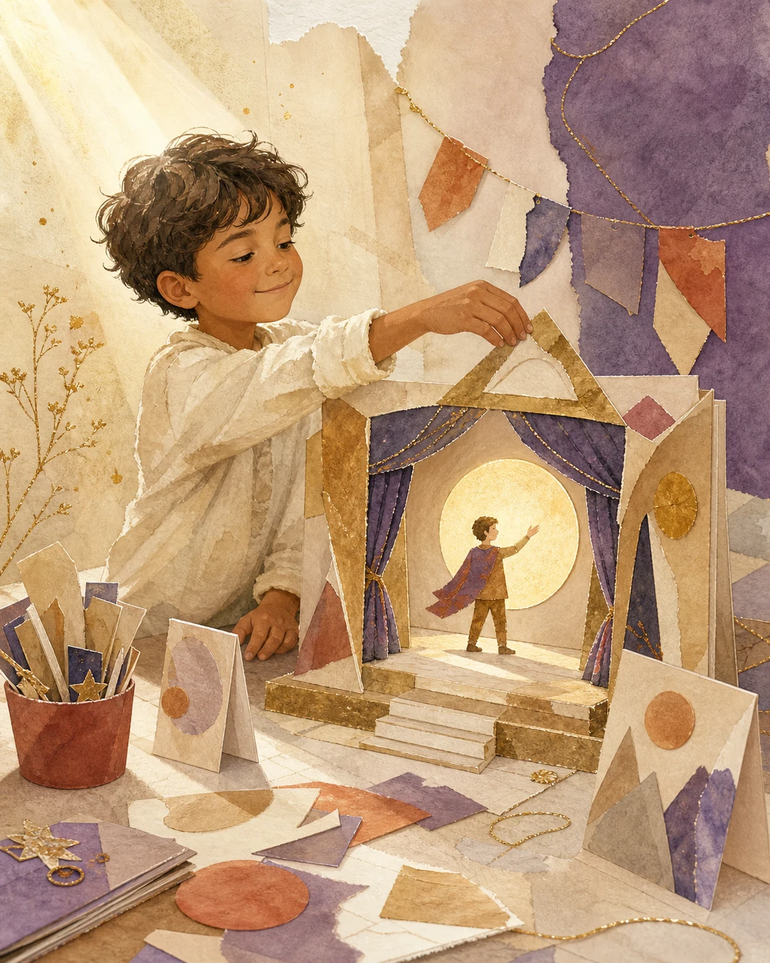 Rising Leo child editorial illustration