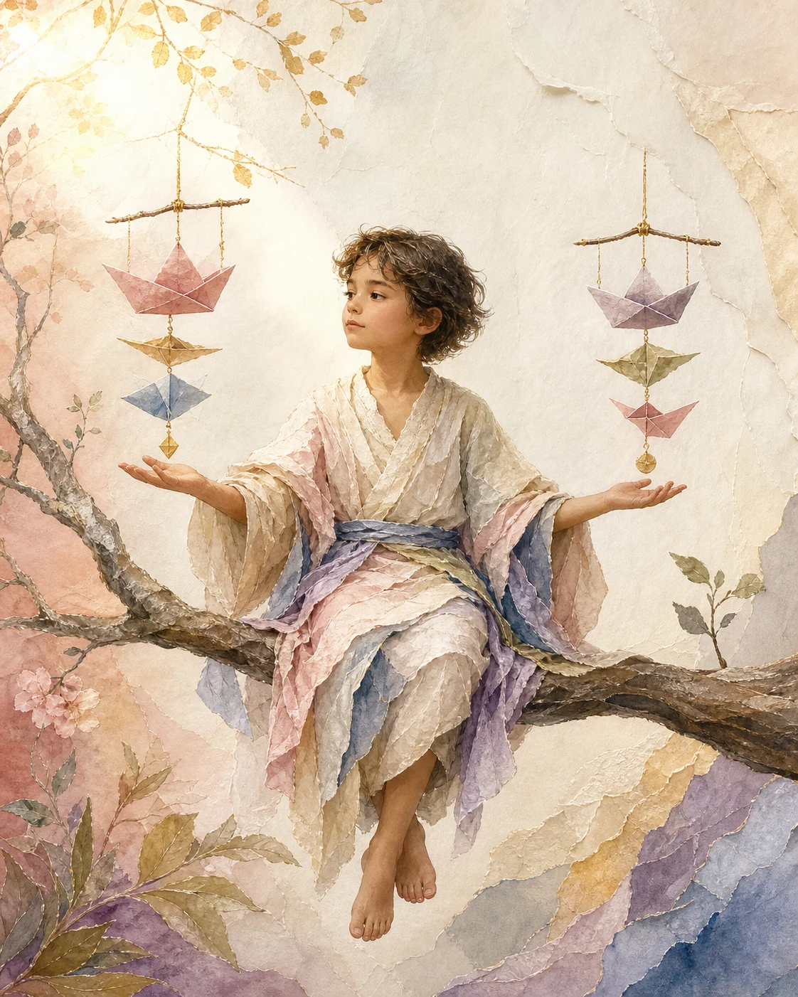 Libra child editorial illustration