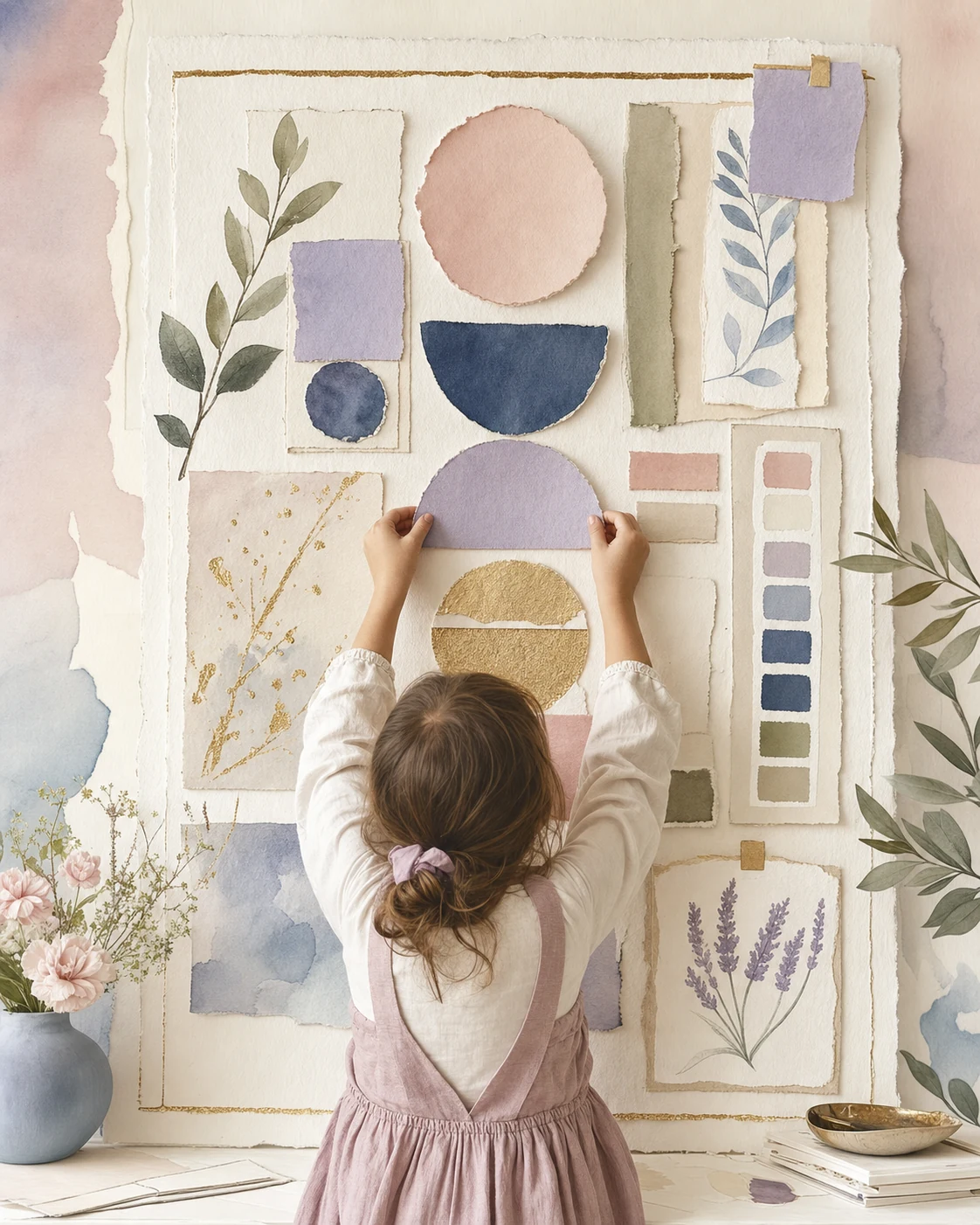 Rising Libra child editorial illustration