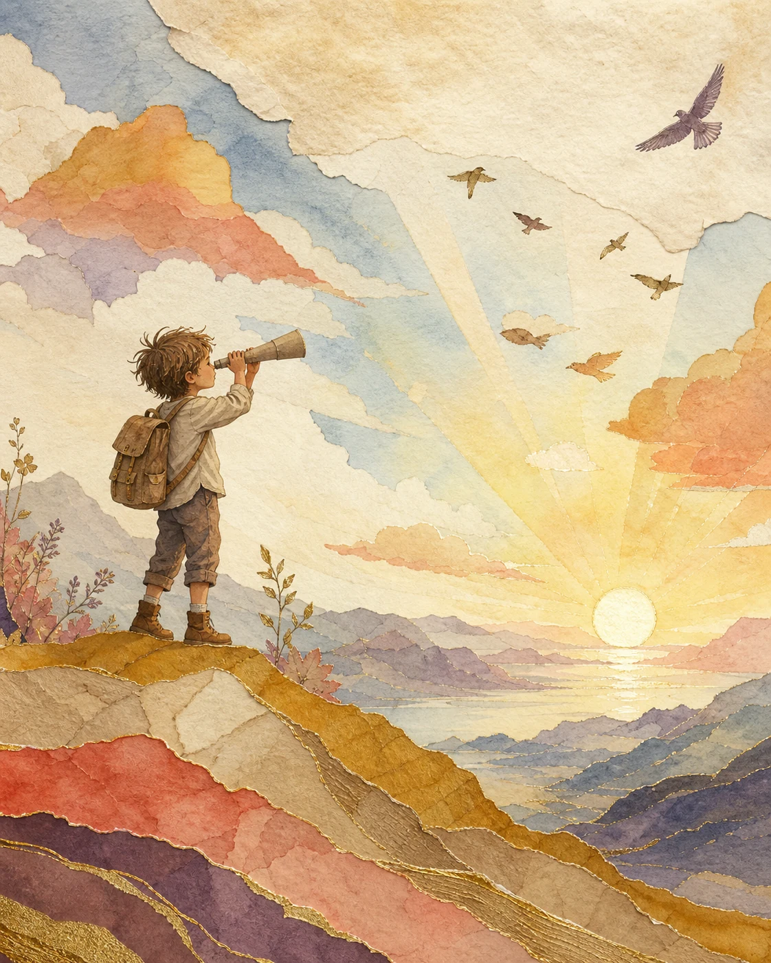 Sagittarius child editorial illustration