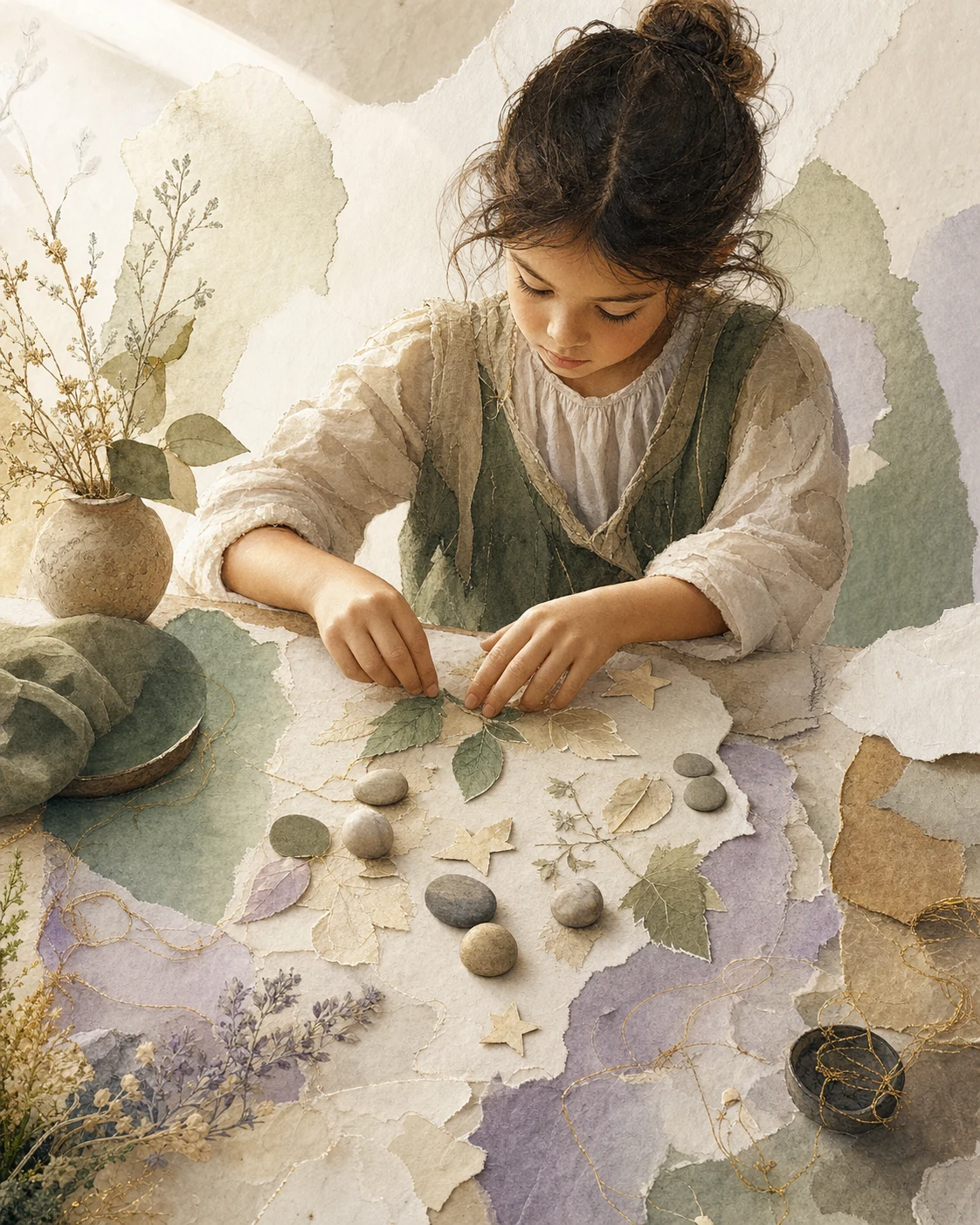 Virgo child editorial illustration