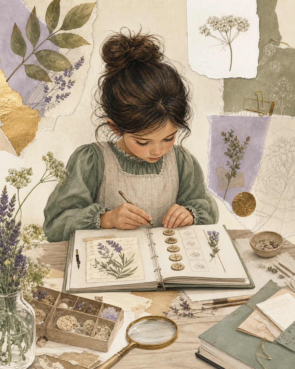 Rising Virgo child editorial illustration