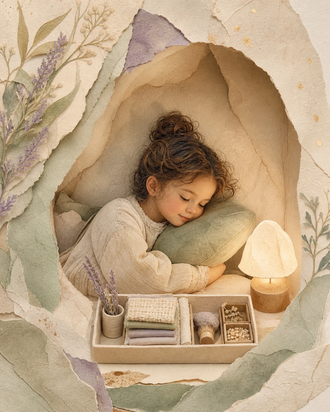 Moon Virgo child editorial illustration