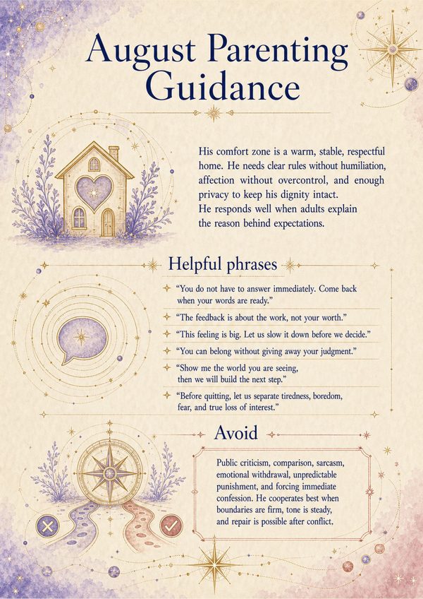 Sample report page with parenting guidance